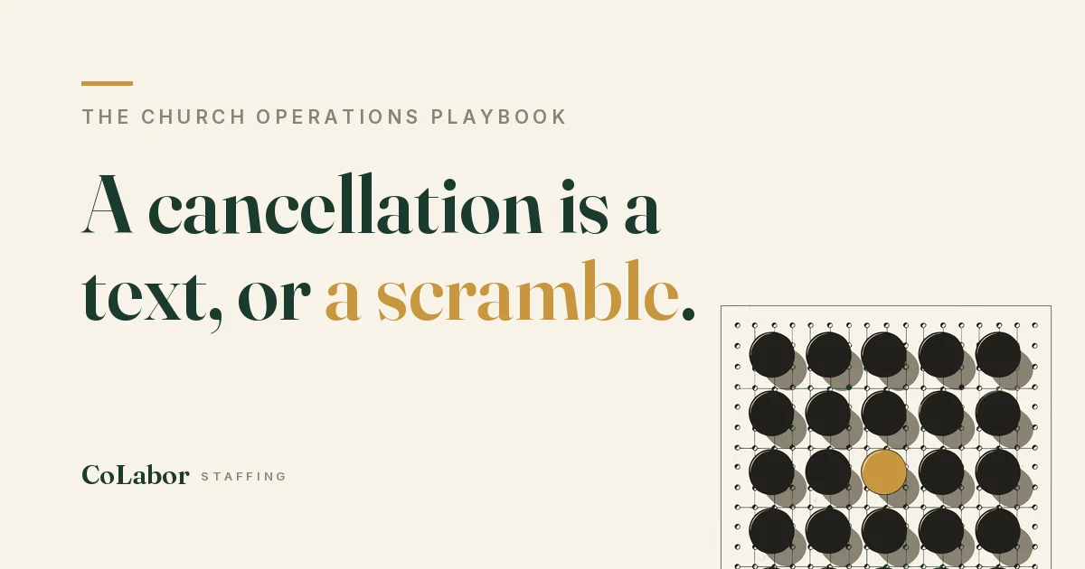 A cancellation is a text, or a scramble. Illustration: a pegboard with round magnets, one in gold.