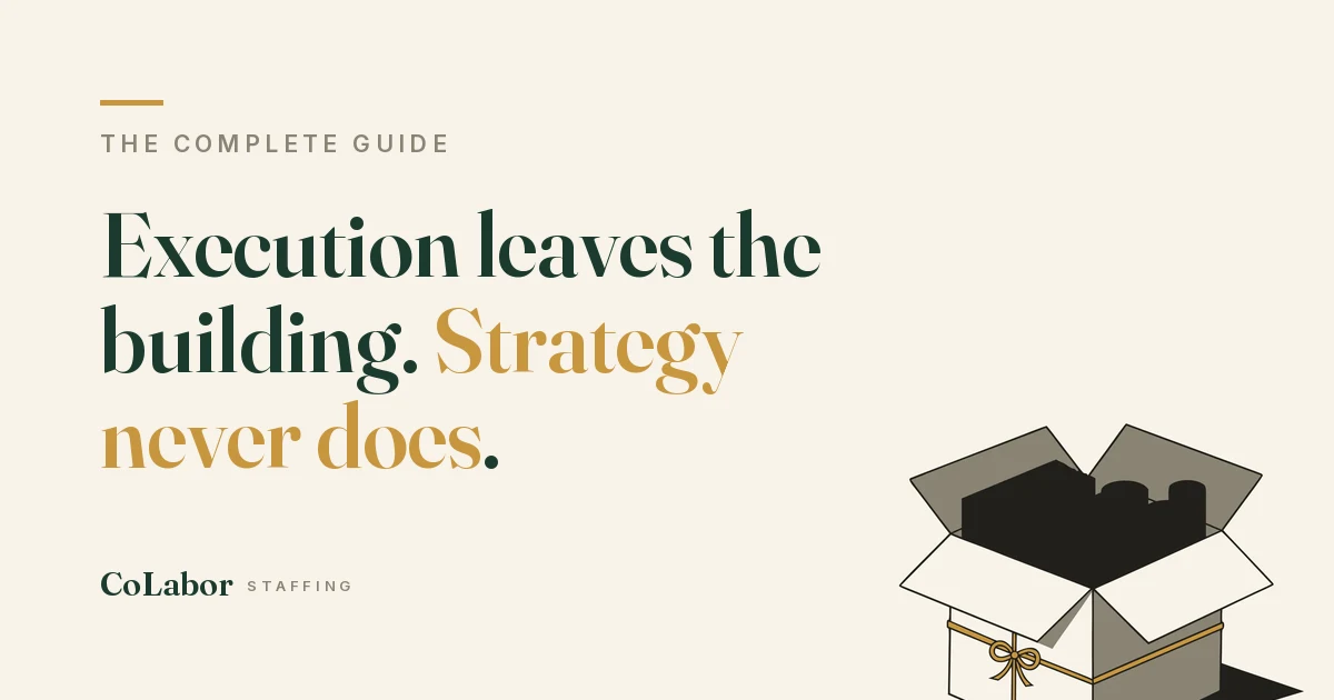 Execution leaves the building. Strategy never does.