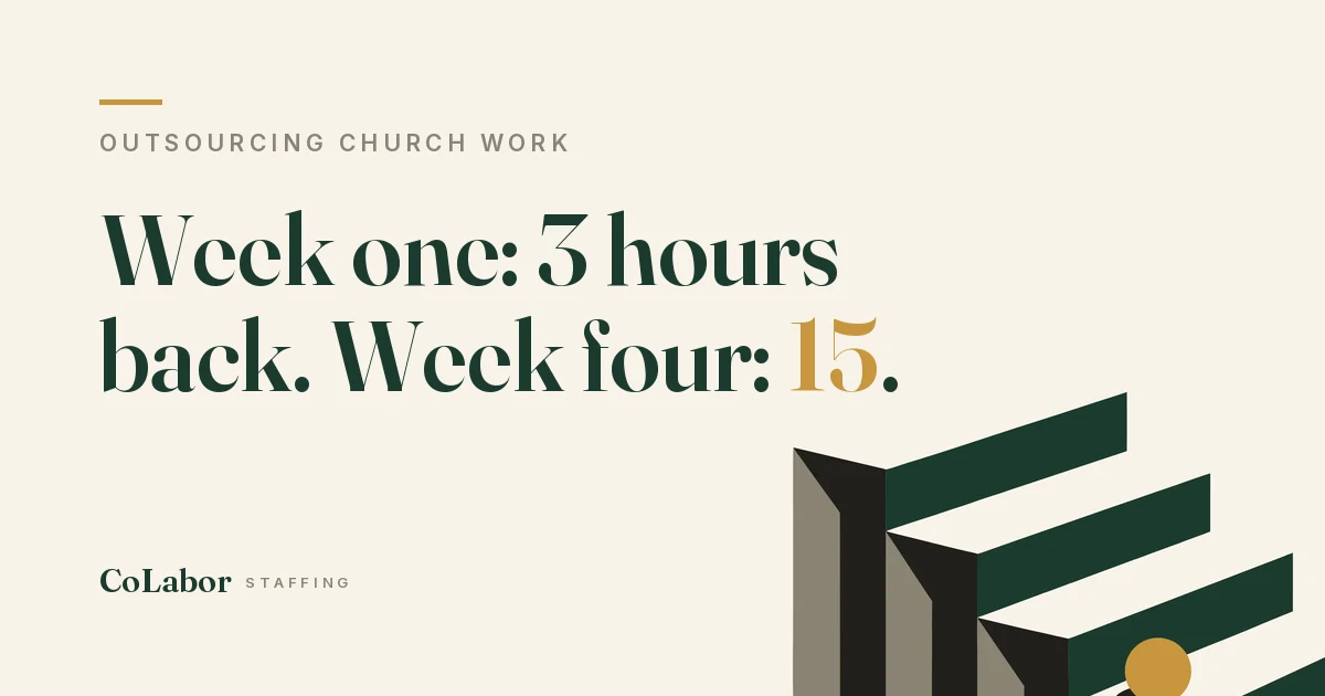 Week one: 3 hours back. Week four: 15. Illustration: block steps with a gold ball on the bottom step.